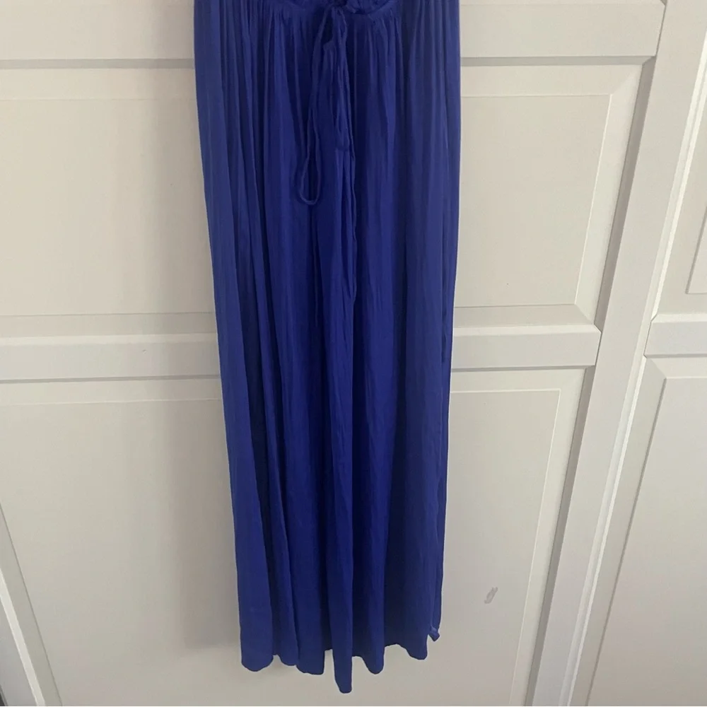 Anthropologie Blue Halter Side-Slit A-line Maxi Dress 20932_8